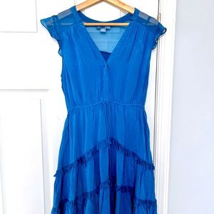 Anthropologie Lil Sapphire silk dress
